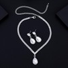 TOEECY Bridal Jewellery Set Women's Silver Rhinestone Crystal Jewellery Set