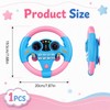 Steering Wheel Model, Suction Cup Prop for Car Travel, Blue-Pink