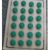 Card of 24 ~ 1/2" Flat Green Pinwheel Dot Glass