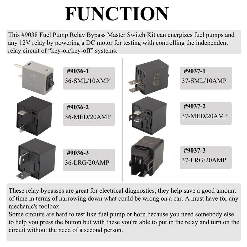9038 Relay Tester, 9038 Diagnostic Scan Tool Fuel Pump Relay