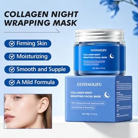Máscara facial de colágeno para mujeres, mascarilla hidratante y reafirmante para el cuidado de la piel, mascarilla facial para todo tipo de piel (2.1