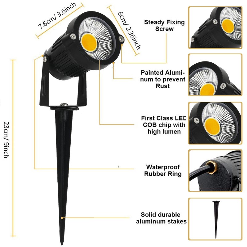 AHSELLUS Low Voltage Landscape Lighting Spotlights Outdoor Landscape Lights LED