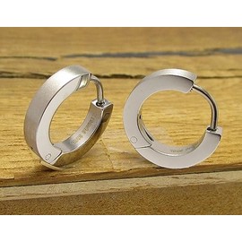 Kikuchi Ohrringe Titan St√§bchen Edelstahl Creolen Kantig Matt Silber Frau Herr √ò 12-18 mm nach Wahl (√ò 15 mm / 3 mm)