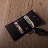 HANATORA PKC Genuine Leather Key Case, Trifold, 2 Buttons, 6