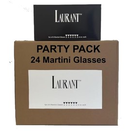 LAURANT Crystal Clear Unbreakable Plastic Martini Glasses Tritan Plastic Dishwasher-Safe BPA-free Perfect for Parties, Made in the USA Bulk Pack (10 oz Set of 24)