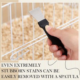 Teenyyou Bird Cage Cleaner with Two Brush Heads Stainless Steel Bird Droppings Cleaning Scraper Long Handle Tool for Cleaning Parrot Cages Pet Supply Cage Accessory