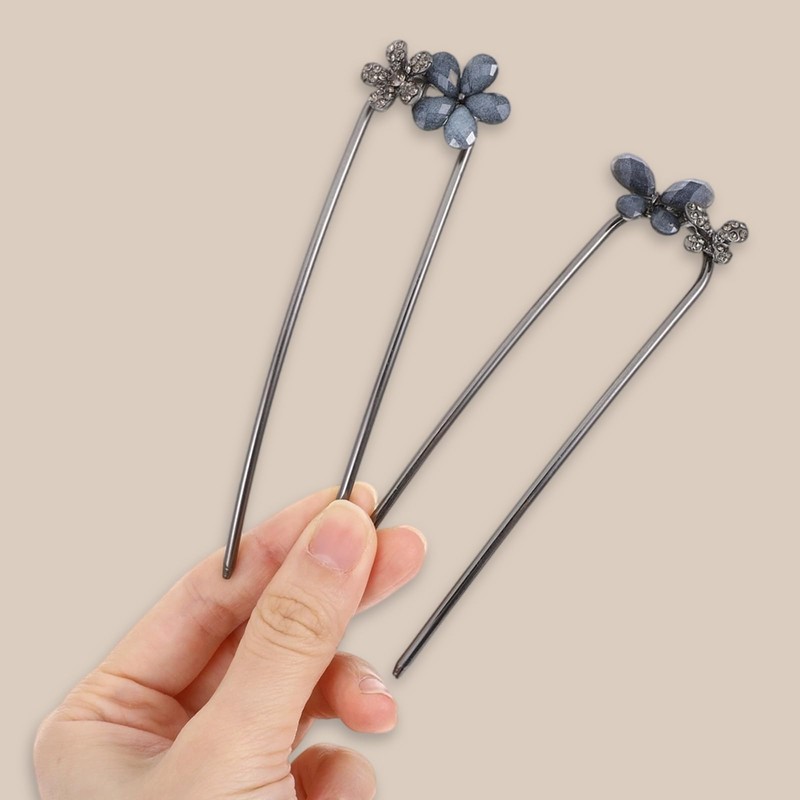 RAHHLIZS 2pcs French Hair Pins for Women Metal U-Shaped Hair