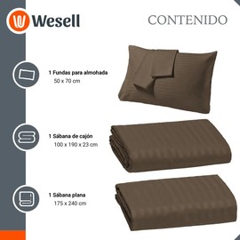 Juego De Sábanas Individuales Premium Microfibra Ultra Suave Café