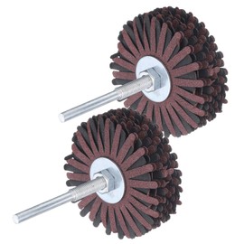 sourcing map 2pcs Abrasive Cloth Flap Wheel Sanding Star 1/4-Inch Shank for Woodworking Root Carving Furniture Polishing 120 Grit