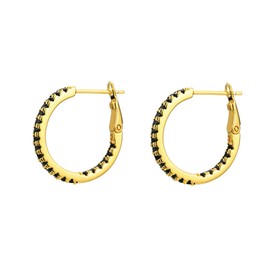 18K Yellow Gold Plated Silver Earring With 0.72 Carat Total Weight Moissanite (Black Color, Round Brilliant Shape, VS Clarity) Earring For Women, Gift For Her Jewelry For Women Comes With Gift Box,