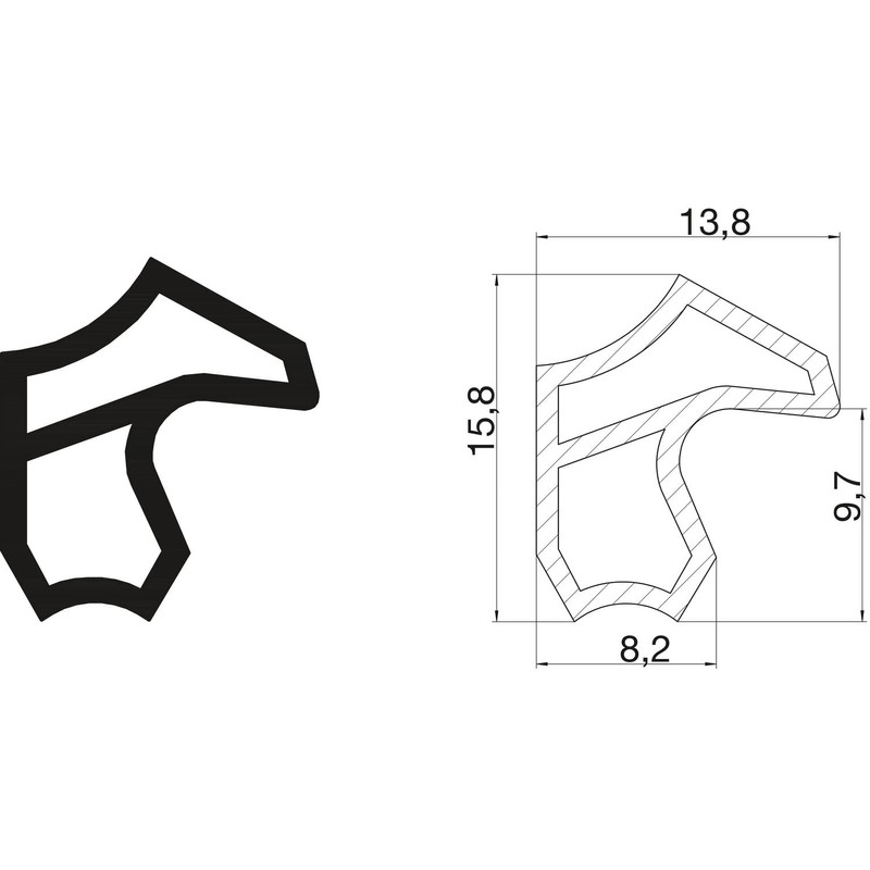 Deventer D522463 Steel Frame Weatherstrip, M2246, 5 M, Black