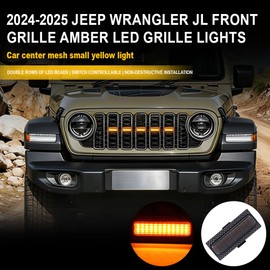 ouylycjo 5PCS Front Grille Lights for Jeep Wrangler 2024 2025，Car LED Grille Lights with Wiring Harness And Fuse（yellow）