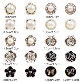 No Sew Women Shirt Brooch Buttons 20PCS Modest Pins for Dresses Anti Exposure Fixed Brooches for Low Cut Tops Cardigans, Safety Brooch Pins Cover Up Brooch Buttons for Clothes Hats Bags, Mix Pattern