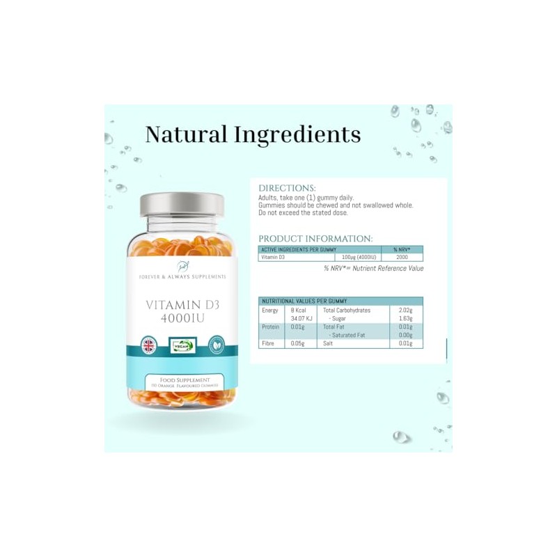 Vitamin D3 4000iu - High Strength 100μg - 5 Months