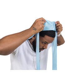 Silky Durag - Gorra de satén para hombre y mujer, color azul