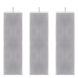 Mega Candles 3 pcs Unscented Silver Square Pillar Candle, Hand Poured Premium Wax Candles 2 Inch x 6 Inch, Home Décor, Wedding Receptions, Baby Showers, Birthdays, Celebrations, Party Favors & More