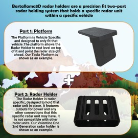 Bartallama3D Radar Holder for Uniden R8 Compatible with C8 Corvette - Black