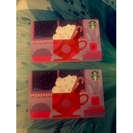 Starbucks 2023 STARBUCKS CHRISTMAS "HOT CHOCOLATE  W/WHIPPED CRÈME TWO GIFT CARDS NEW