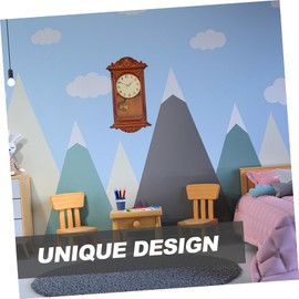 KICHOUSE Mini Grandfather Clock Toys Models Retro Decor Furniture Miniature Accessory Clock Figurine Mini House Decor Decorative Mini Clock Vintage Wooden Wall Clock