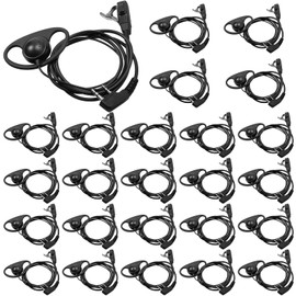 Macarrie 12 Pcs Radio Headset with Mic 2 Pin D Shape Walkie Talkie Earpiece with Mic Walkie Talkie Earpiece Compatible with Rt68 Rt19 Rt27 Rt28 Rt22 Rt21 H-777 2 Way Radios, Soft Ear