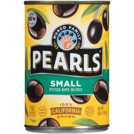 PEARLS Ripe Pitted, Small Black Olives, 6 oz, 12-Cans