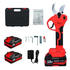 Electric Pruning Shears, Upgraded 40mm 1.6'' Cutting Diameter Portable Cordless Pruning Shears with LCD Display Garden Shears & 2 * 5.0Ah Rechargeable Batteries and Toolkit for Garden Tree Branch