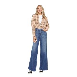 Judy Blue High-Waisted Tummy Control Retro Wide Jeans, 88847 (Size 15) Blue