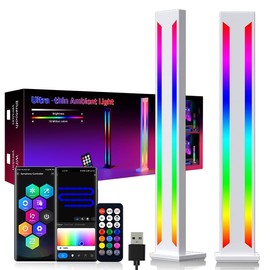 MIWATT 28CM White Light Bar RGBIC Lamp, 2-Piece Smart RGB Gaming Light, Metal Aluminum Housing with App Control and Music Sync Rhythm Mode, Warm Tone Ambient Lighting