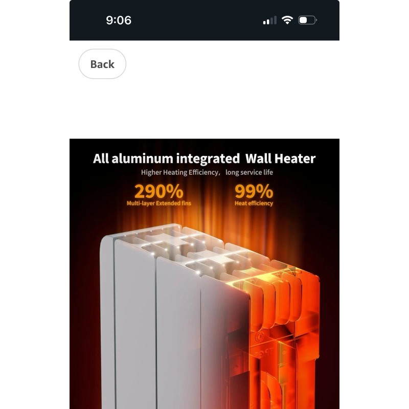 Fierscial 1500W Electric Panel Wall Heater, Plug-in Smart Convection Space