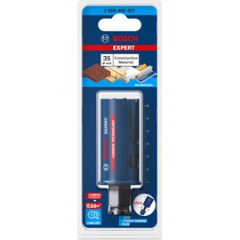 Bosch Professional 1 x Expert Construction Material hole saw (for soft wood, diameter 35 mm, hammer drill accessories)