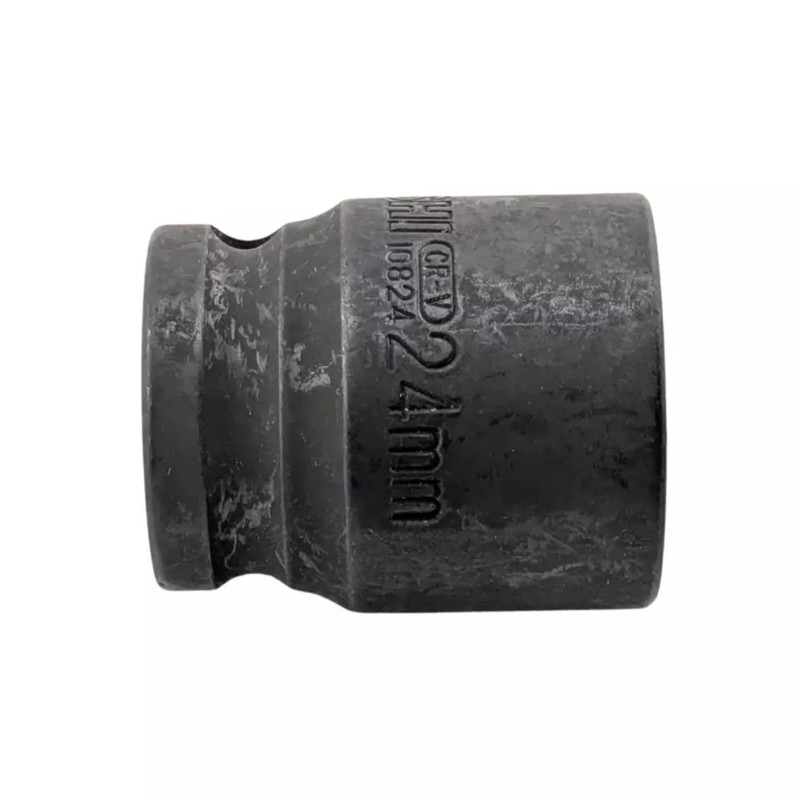 24mm 6-Point Shallow Impact Socket 1/2" Drive CR-V Steel Black