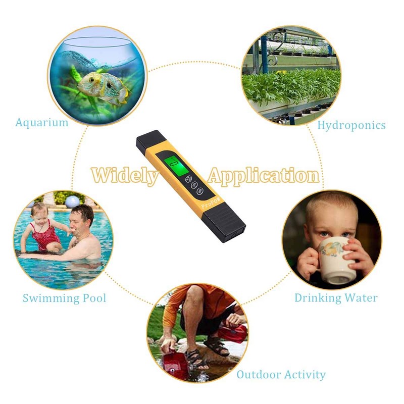 TDS Meter,ProPOW Water Quality Tester 3-in-1 TDS/EC/Temperature Meter,Water Testing Kits