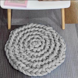 500 g Bulky Core Yarn, Coarse Cotton Polyester Yarn, Arm Knitting Roving Yarn, Crochet 2 cm, Soft Wrapping Tubular Yarn, Filling Cotton Yarn for DIY Pet Bed Sofa Blanket (Grey)