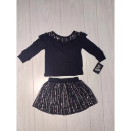 Art Class girls art class black gold silver pink long sleeve skirt outfit size 2T