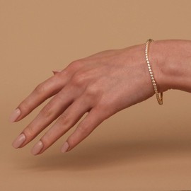 PAVOI 14K Gold Plated Cubic Zirconia Classic Tennis Bracelet | Rose Gold Bracelets for Women | 7 Inches