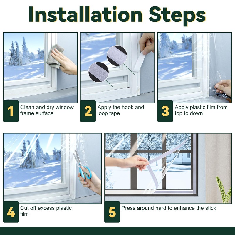 Flehomo 120 x 160 cm Window Insulation Kit, Adjustable Window