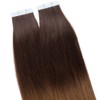 20" Tape in Hair Extensions Human Hair 20pcs #2T6 Dark