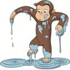 WiggleWalls 3 Inch Curious George Decal Paint Spill Monkey Removable Peel Self Stick Vinyl