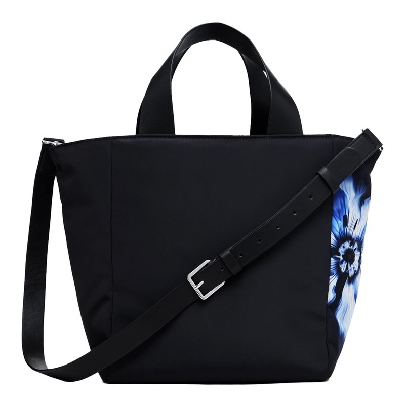 Desigual Women's Accessories Nylon Shopping Bag, Black, black