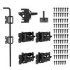 SKYSEN Self-Closing Fence Gate Hinges, Latch, and 24" Drop Rod