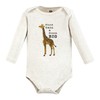 Hudson Baby Unisex Baby Cotton Long-Sleeve Bodysuits, Rustic Safari, 6-9