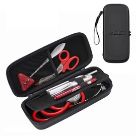 ADC Estuche médico/uso diario para instrumentos médicos, se adapta a estetoscopios clínicos Adscope y modelos comparables con espacio para instrumentos y accesorios, pequeño, negro