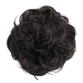 CAISHA Messy Scrunchie Bun Voluminous Wavy Hairpiece Heat-resistant Synthetic Fibres Dark Brown G2A