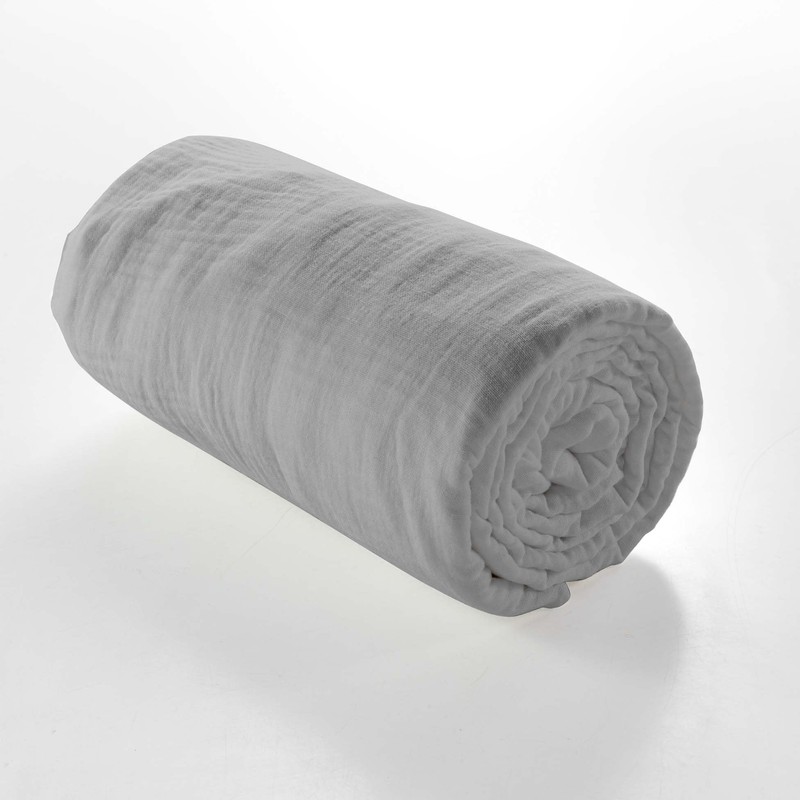 douceur d'intérieur, Fitted Sheet (140 x 190 cm) Angelia Grey,