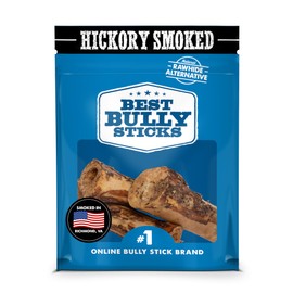 Best Bully Sticks Hickory Smoked Marrow Bones for Large Dogs, 3 Pack - USA Smoked & Packed - No Additives Beef Dog Treats - Long Lasting Dog Chews