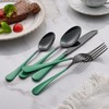 Onlycooker 20-Piece Green Silverware Set - 18/0 Stainless Steel, Black
