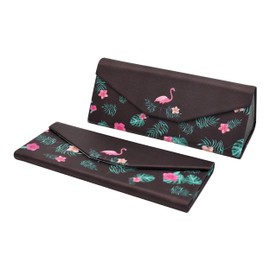 Real Sic Glasses Case for Men and Women - Magnetic Folding Hard Shell Sunglass Holder - Vegan Leather Eyeglass Protector, Variety of Styles Inspired by Adorable Animals - (Flamingo)
