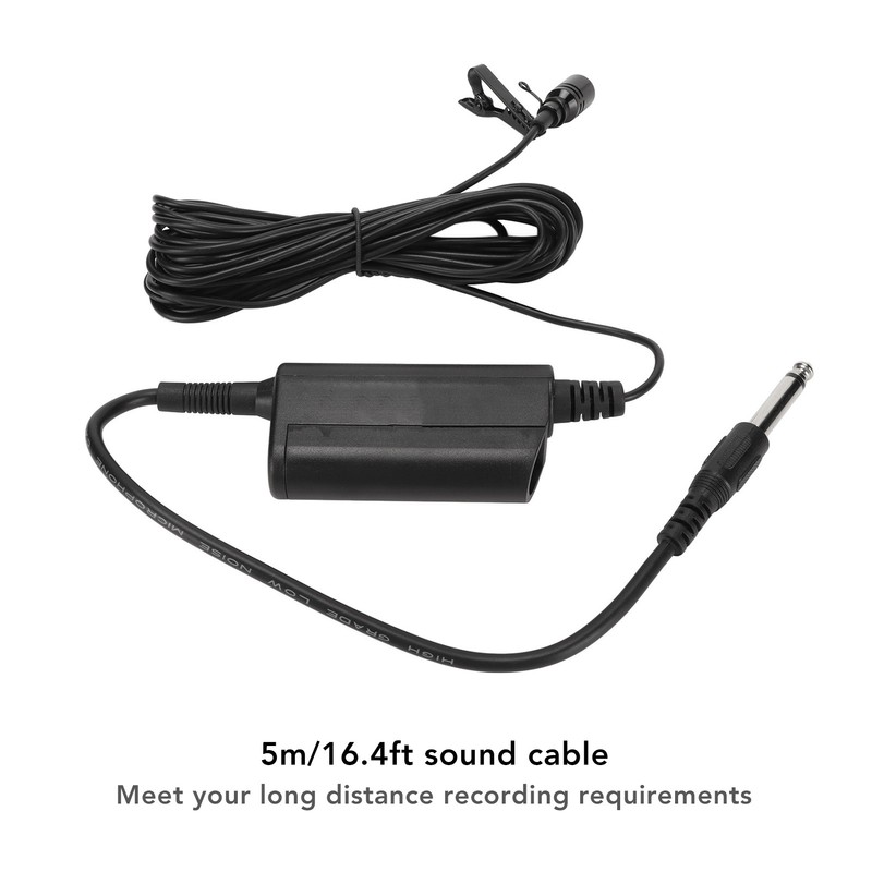 Lavalier Microphone Professional Omnidirectional Clip On Wired Microphone for Guitar