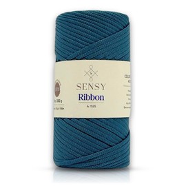 Sensy Premium 4mm - 109 Yards 100% Polypropylene Macrame Ribbon, Crochet Bag Cord, Thread for Knitter (Peacock)