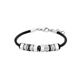 s. Oliver Women's Bracelet, Leather/Stainless Steel, 21 cm